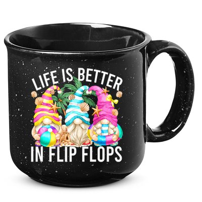 Life Is Better In Flip Flops For Beach Girls Summer Gnomes 15oz Campfire Ceramic Mug