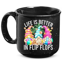 Life Is Better In Flip Flops For Beach Girls Summer Gnomes 15oz Campfire Ceramic Mug