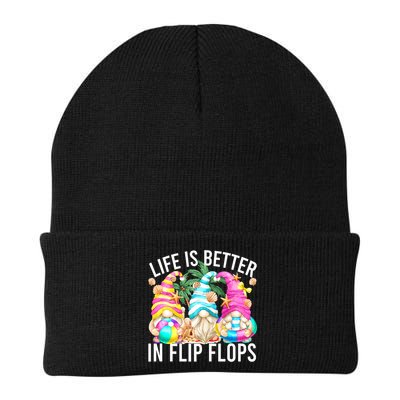 Life Is Better In Flip Flops For Beach Girls Summer Gnomes Beanie