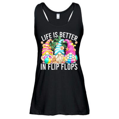 Life Is Better In Flip Flops For Beach Girls Summer Gnomes Ladies Essential Flowy Tank