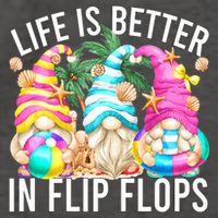 Life Is Better In Flip Flops For Beach Girls Summer Gnomes Vector Backpack