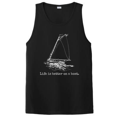 Life Is Better On A Boat Sailboat Sketch Cool Sailing PosiCharge Competitor Tank