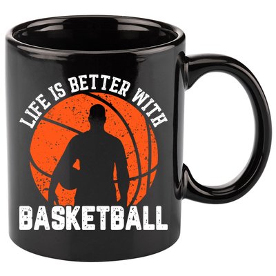 Life Is Better With Basketball For Player Bball 11oz C Handle Ceramic Mug