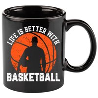 Life Is Better With Basketball For Player Bball 11oz C Handle Ceramic Mug