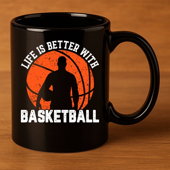 Life Is Better With Basketball For Player Bball 11oz C Handle Ceramic Mug