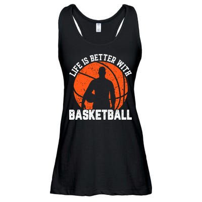 Life Is Better With Basketball For Player Bball Ladies Essential Flowy Tank