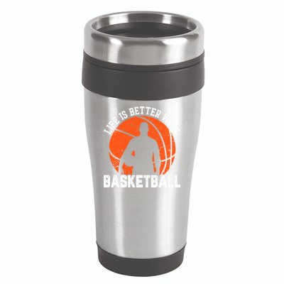 Life Is Better With Basketball For Player Bball 16oz Travel Tumbler