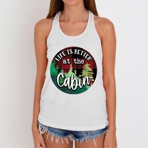 Life Is Better At The Cabin Women's Knotted Racerback Tank