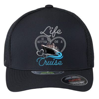 Life is Better on a Cruise , Wo and Kid Cruising Flexfit Unipanel Trucker Cap