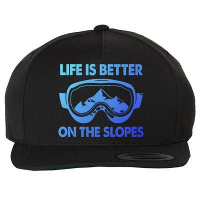 Life Is Better On The Slopes Gift Wool Snapback Cap