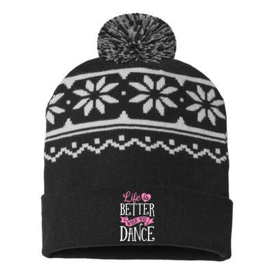 Life Is Better When You Dance Dancer Dancing Gift USA-Made Snowflake Beanie