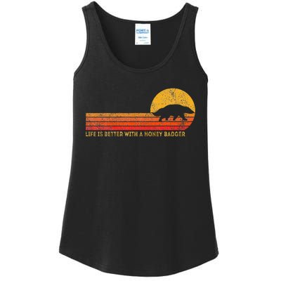 Life Is Better With A Honey Badger Funny Honey Badger Retro Ladies Essential Tank