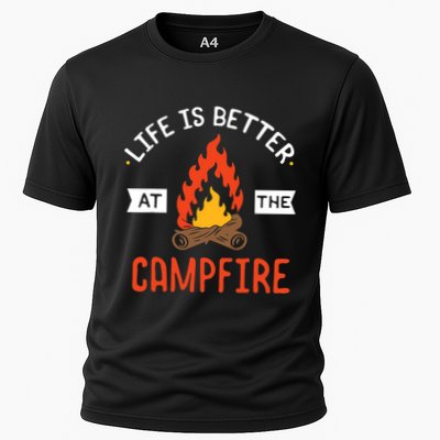 Life is better at the Campfire - Funny Camping & Camper Gift Performance Shirt