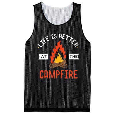 Life is better at the Campfire - Funny Camping & Camper Gift Mesh Reversible Basketball Jersey Tank