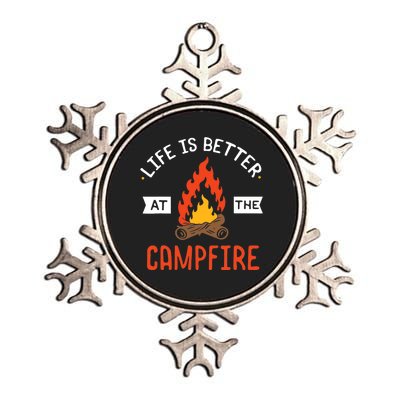 Life is better at the Campfire - Funny Camping & Camper Gift Metallic Star Ornament