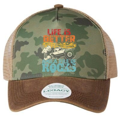 Life Is Better With A Remote Control And A Pile Of Rocks Legacy Tie Dye Trucker Hat