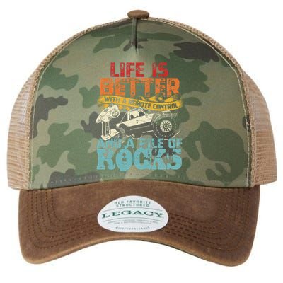 Life Is Better With A Remote Control And A Pile Of Rocks Legacy Tie Dye Trucker Hat