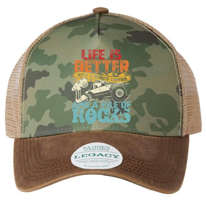 Life Is Better With A Remote Control And A Pile Of Rocks Legacy Tie Dye Trucker Hat