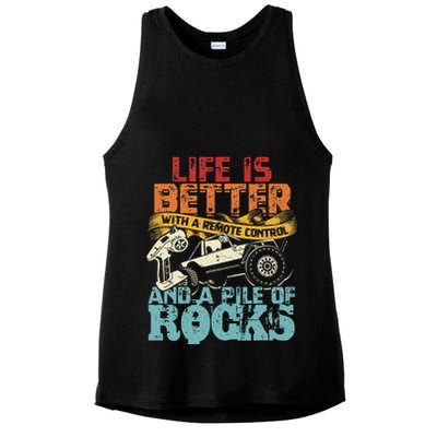 Life Is Better With A Remote Control And A Pile Of Rocks Ladies PosiCharge Tri-Blend Wicking Tank