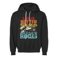Life Is Better With A Remote Control And A Pile Of Rocks Garment-Dyed Fleece Hoodie