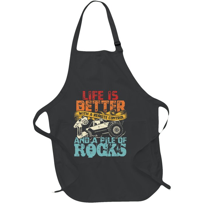 Life Is Better With A Remote Control And A Pile Of Rocks Full-Length Apron With Pockets