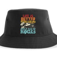 Life Is Better With A Remote Control And A Pile Of Rocks Sustainable Bucket Hat