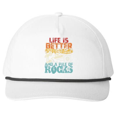 Life Is Better With A Remote Control And A Pile Of Rocks Snapback Five-Panel Rope Hat