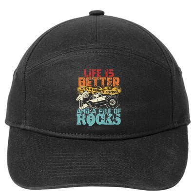 Life Is Better With A Remote Control And A Pile Of Rocks 7-Panel Snapback Hat