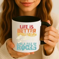 Life Is Better With A Remote Control And A Pile Of Rocks Mug