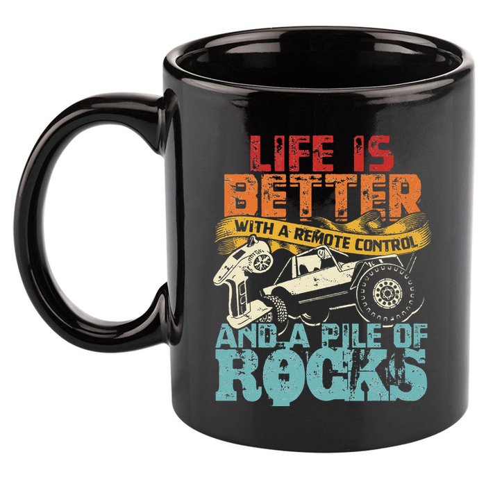 Life Is Better With A Remote Control And A Pile Of Rocks 11oz C Handle Ceramic Mug