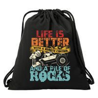 Life Is Better With A Remote Control And A Pile Of Rocks Drawstring Bag