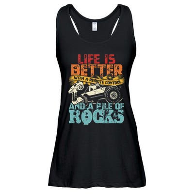 Life Is Better With A Remote Control And A Pile Of Rocks Ladies Essential Flowy Tank