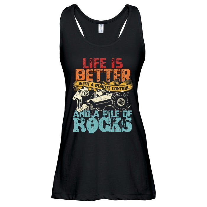Life Is Better With A Remote Control And A Pile Of Rocks Ladies Essential Flowy Tank