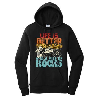 Life Is Better With A Remote Control And A Pile Of Rocks Women's Pullover Hoodie