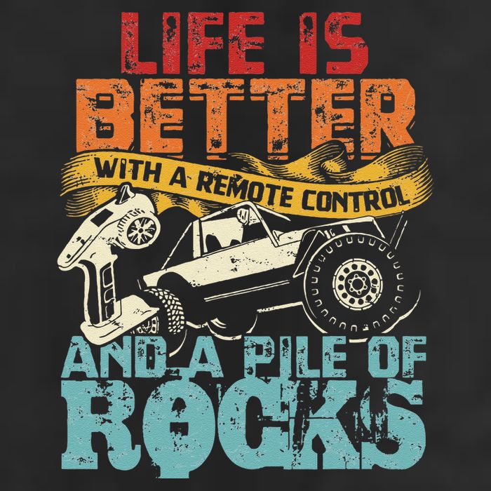 Life Is Better With A Remote Control And A Pile Of Rocks Crop Fleece Hoodie