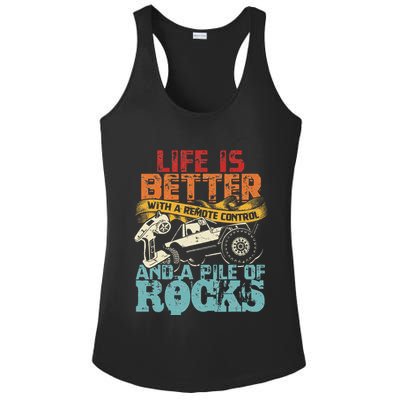 Life Is Better With A Remote Control And A Pile Of Rocks Ladies PosiCharge Competitor Racerback Tank