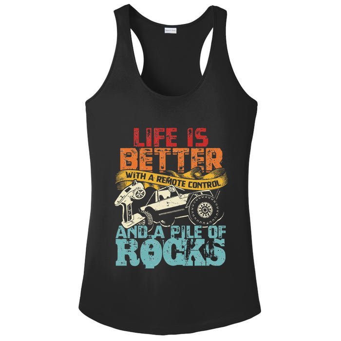 Life Is Better With A Remote Control And A Pile Of Rocks Ladies PosiCharge Competitor Racerback Tank