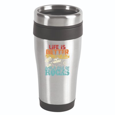 Life Is Better With A Remote Control And A Pile Of Rocks 16oz Travel Tumbler