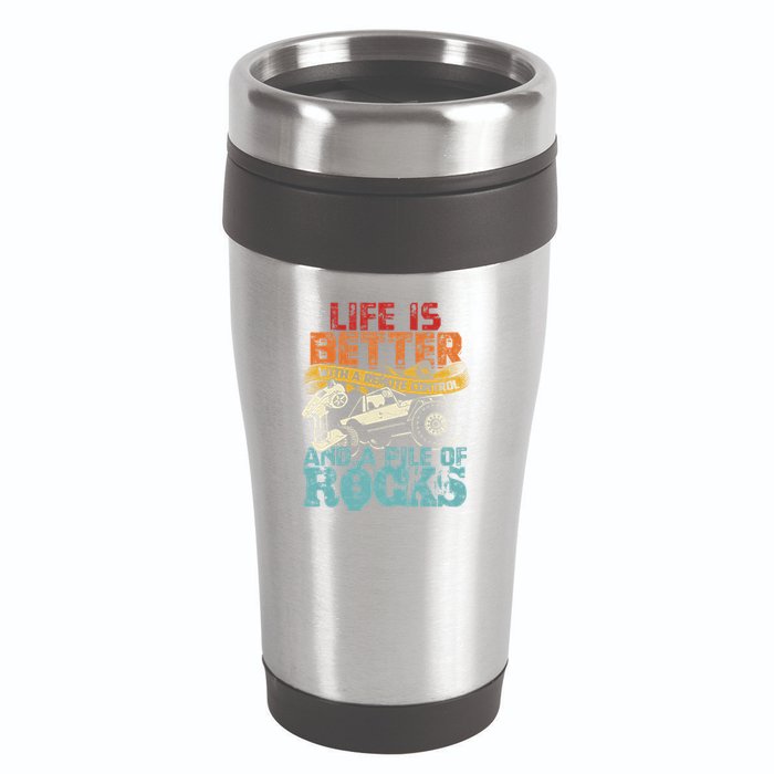 Life Is Better With A Remote Control And A Pile Of Rocks 16oz Travel Tumbler
