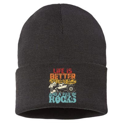 Life Is Better With A Remote Control And A Pile Of Rocks Sustainable Knit Beanie