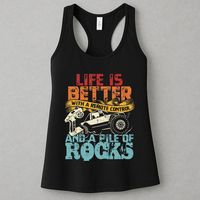 Life Is Better With A Remote Control And A Pile Of Rocks Womens Tank Top