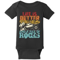 Life Is Better With A Remote Control And A Pile Of Rocks Baby Bodysuit