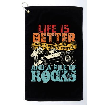 Life Is Better With A Remote Control And A Pile Of Rocks Golf Towel