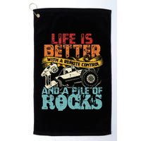 Life Is Better With A Remote Control And A Pile Of Rocks Golf Towel
