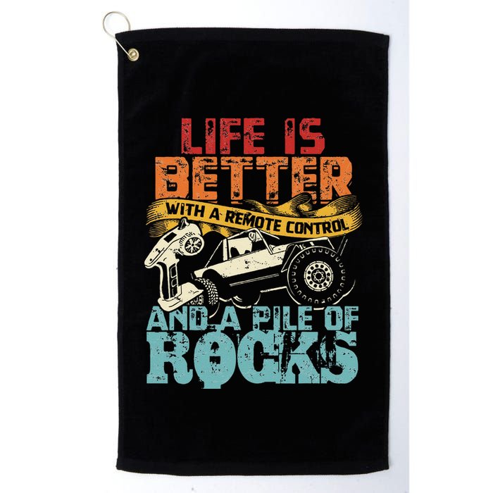 Life Is Better With A Remote Control And A Pile Of Rocks Golf Towel