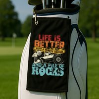 Life Is Better With A Remote Control And A Pile Of Rocks Golf Towel