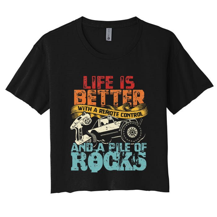 Life Is Better With A Remote Control And A Pile Of Rocks Crop Top