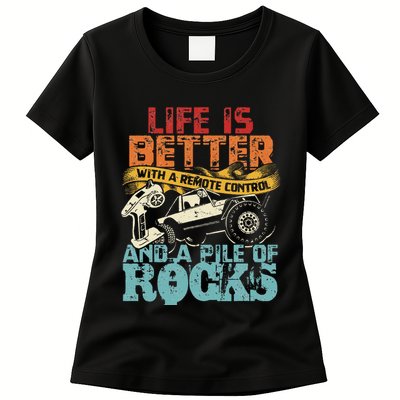 Life Is Better With A Remote Control And A Pile Of Rocks Womens T-Shirt
