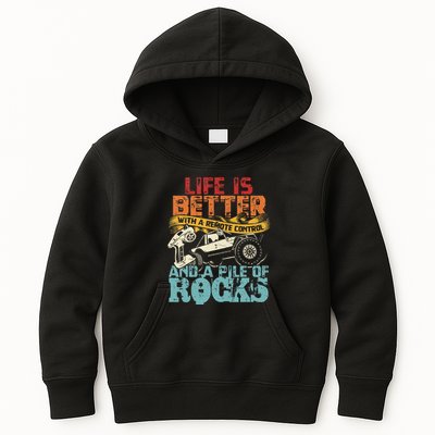 Life Is Better With A Remote Control And A Pile Of Rocks Kids Hoodie