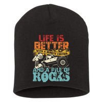 Life Is Better With A Remote Control And A Pile Of Rocks Short Acrylic Beanie